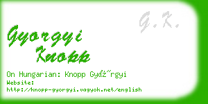 gyorgyi knopp business card